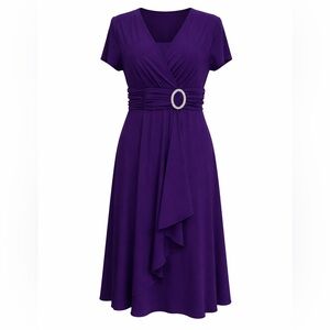 R&M Richards Deep Purple Midi Dress
